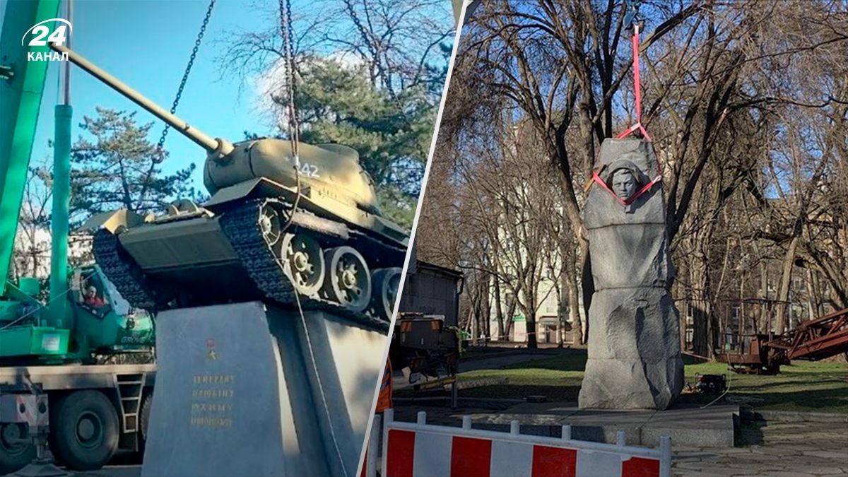 У Дніпрі демонтували радянські пам'ятники - 24 Канал