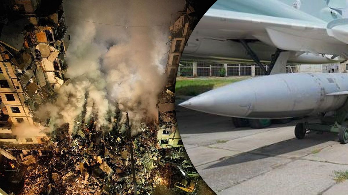 Ракета Х-22 попала в жилой дом в Днепре. Ракета Х-22 попала в жилой дом в Днепре.