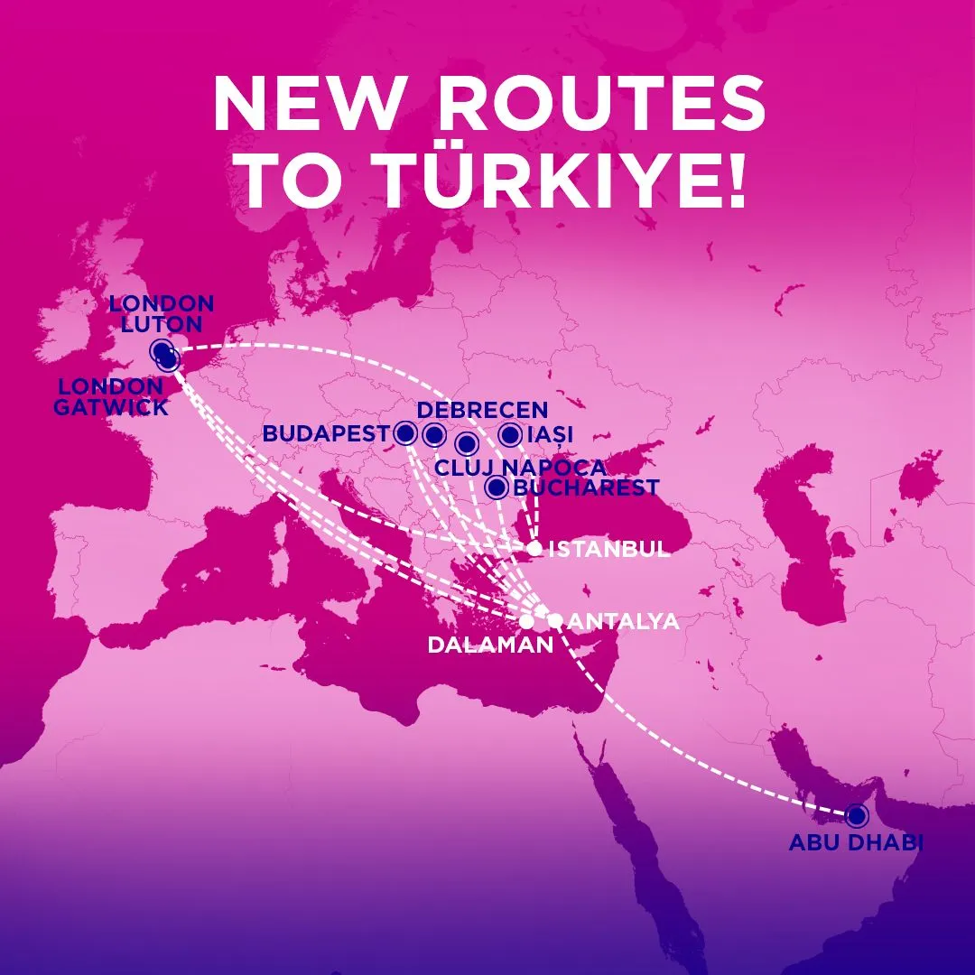 Wizz Air запускає одинадцять нових рейсів в Туреччину