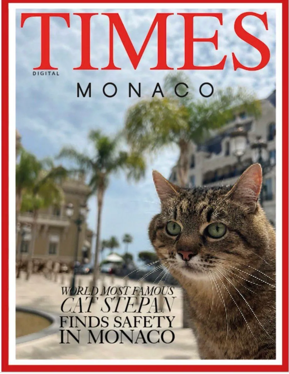 Кіт Степан прикрасив обкладинку журналу Times Monaco