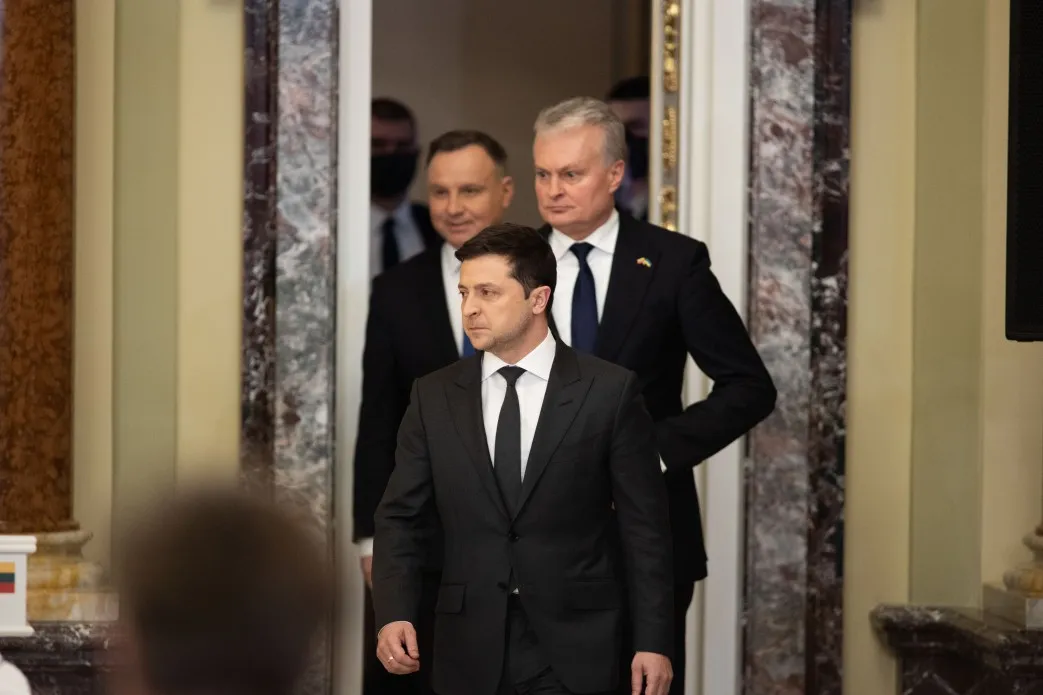 Владимир Зеленский с президентами Литвы и Польши