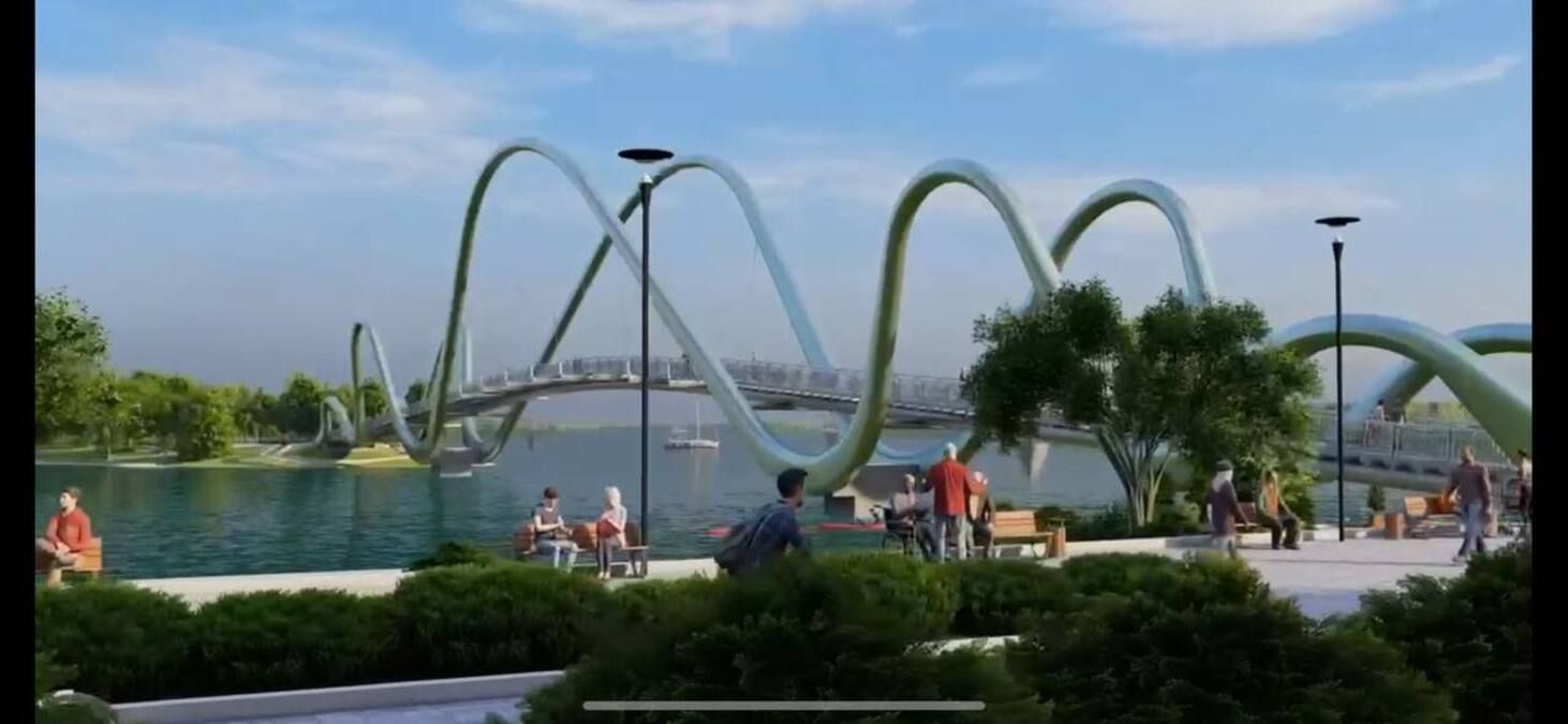 Пешеходный мост на Оболонский остров - строительство продолжили - что известно, визуализация - 24 Канал Пешеходный мост на Оболонский остров - строительство продолжили - что известно, визуализация - 24 Канал