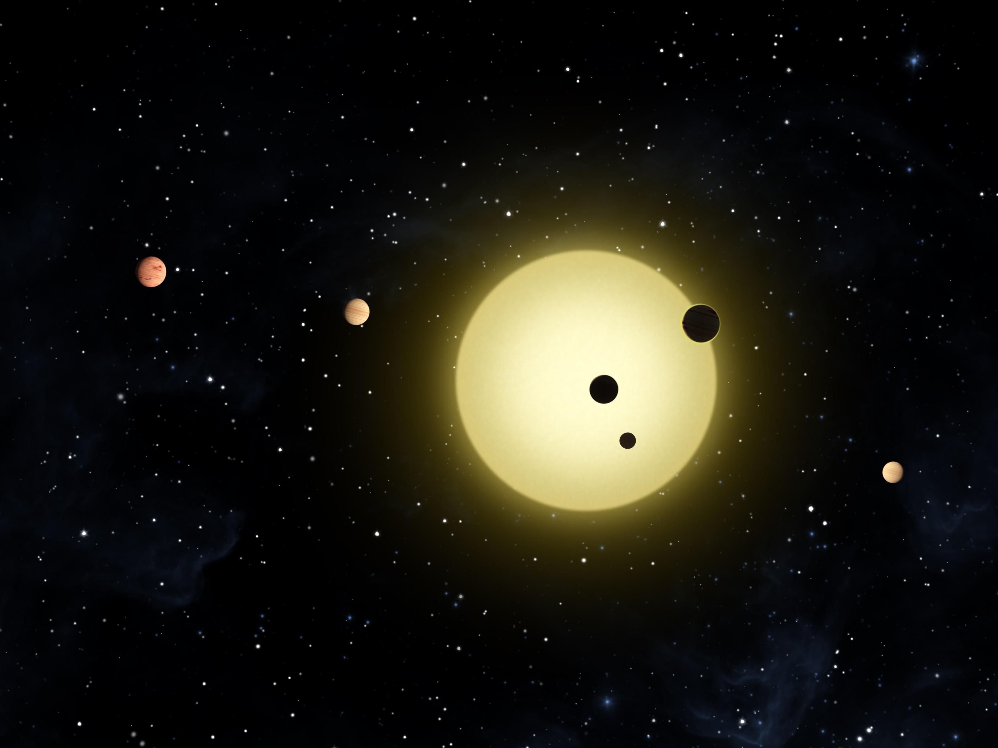 Ілюстративне фото планет навколо невідомої зорі