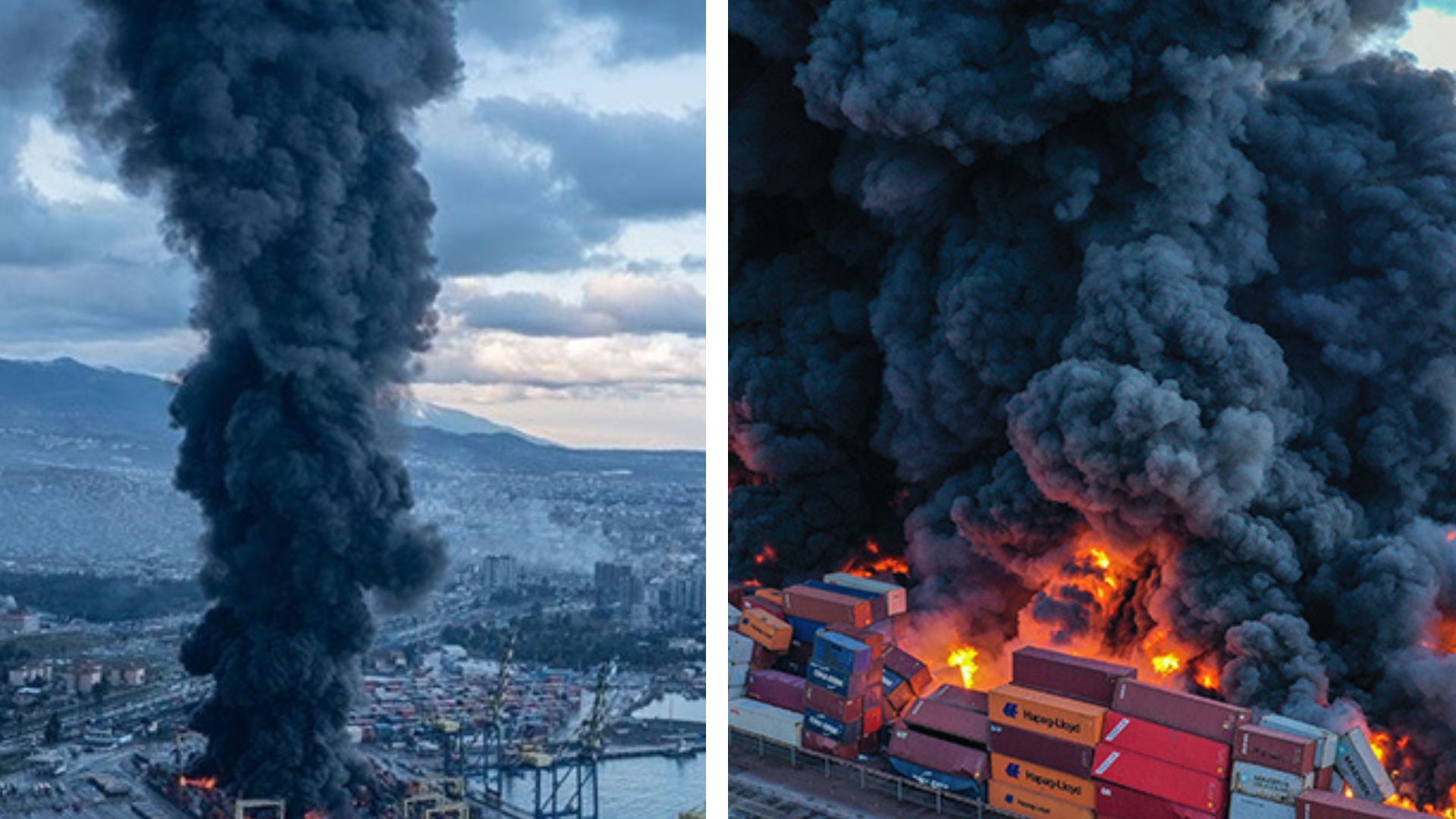 Землетрясение в Турции 6 февраля 2023 - в порту Искендерун продолжается пожар - 24 Канал