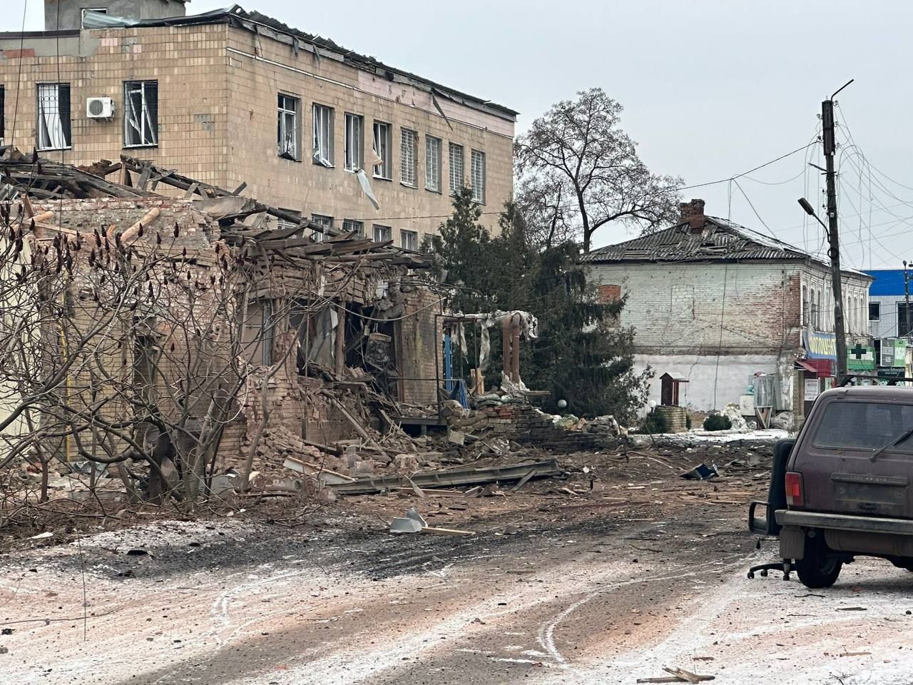 Последствия обстрела Харькова 11 февраля