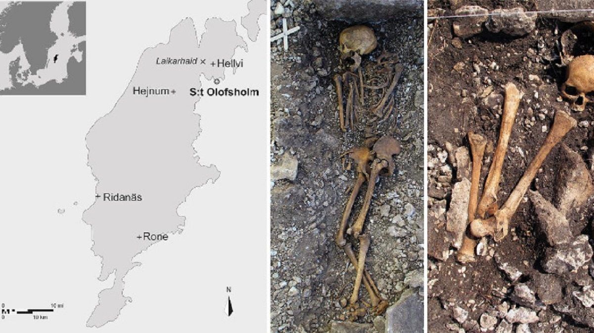 Місцезнаходження розкопаного некрополя і фотографії поховань