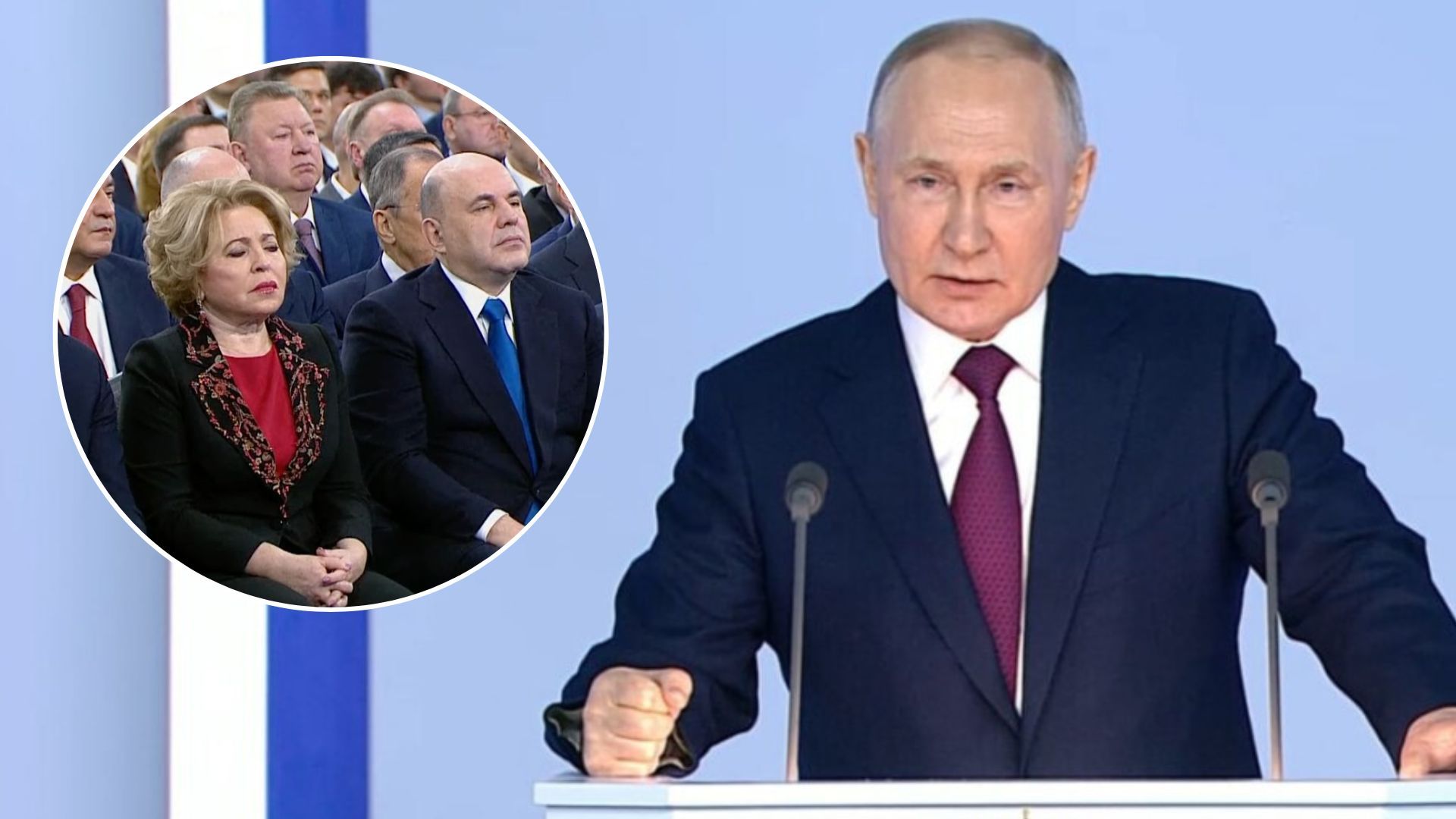 Звернення Путіна 21 лютого 2023 - кого не було на промові диктатора - 24 Канал
