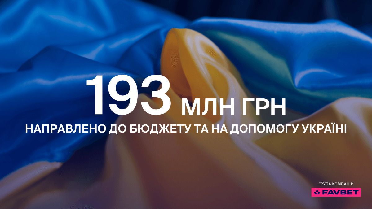 Favbet за первый год войны направил на помощь Украине 193 млн грн