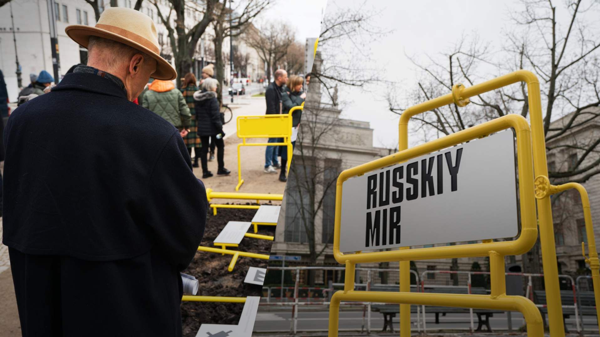 В Берлине установили инсталляцию русский мир В Берлине установили инсталляцию русский мир