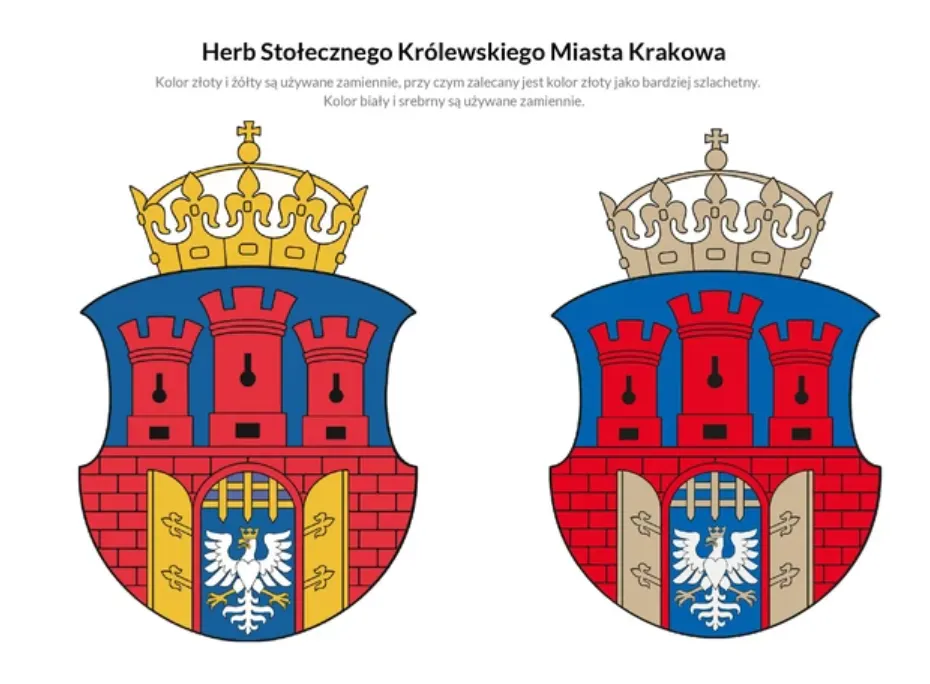 Герб Кракова до и после обновления