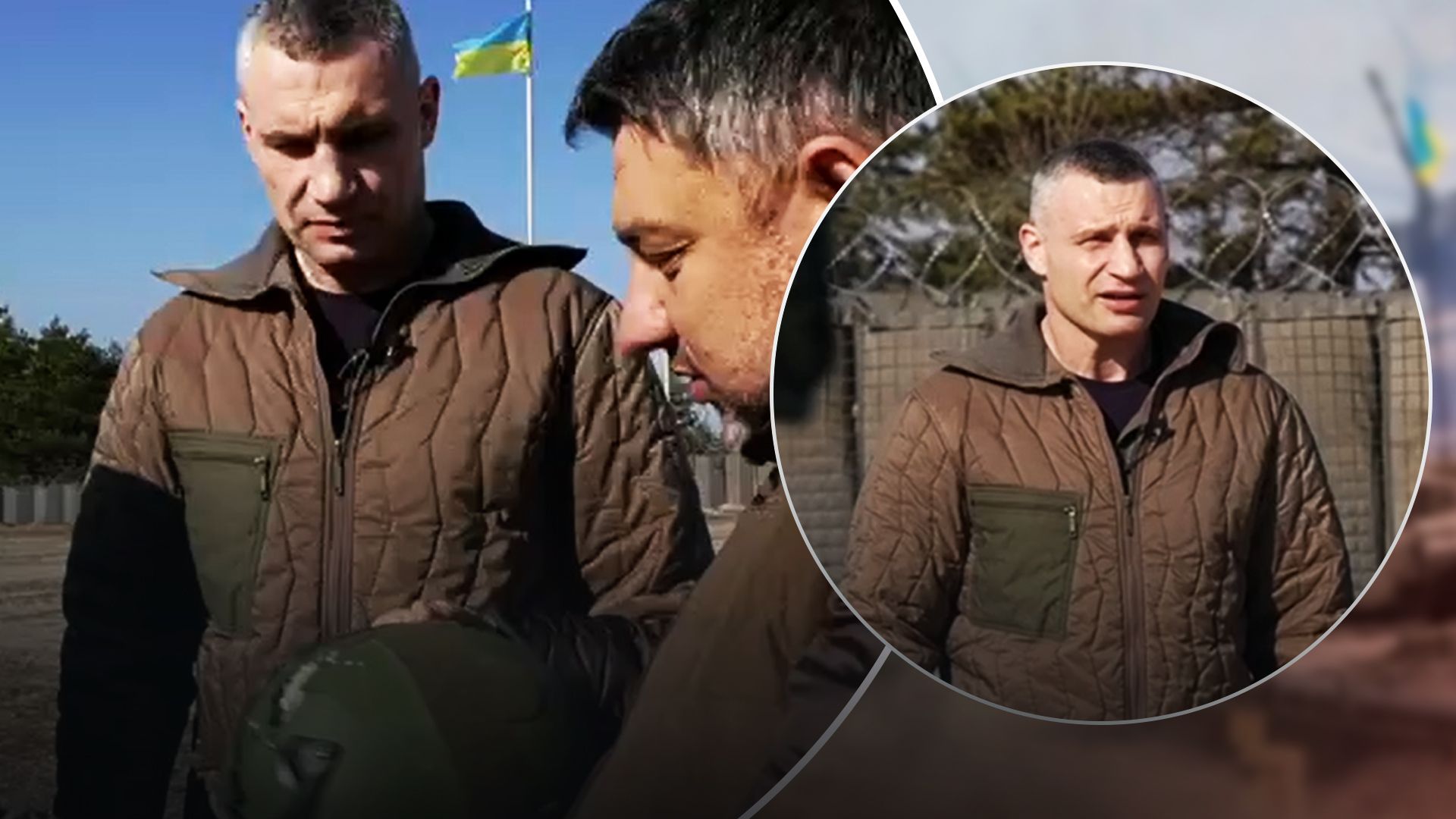 Віталій Кличко відвідав військових і отримав у подарунок шолом, який врятував життя бійця