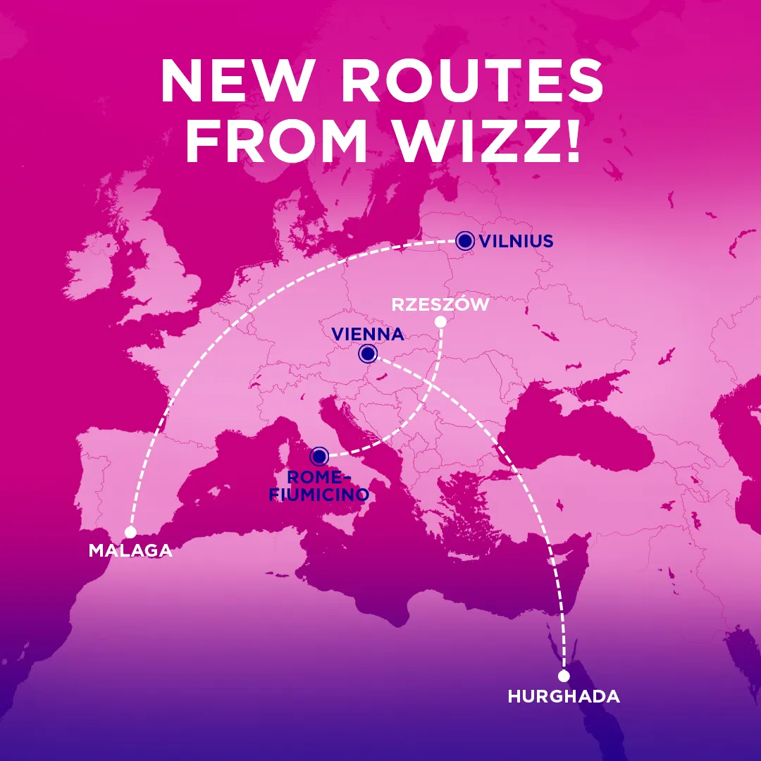 Три нові рейси Wizz Air Три нові рейси Wizz Air