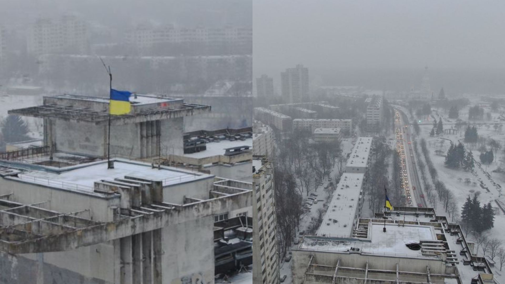В Минске на крышу повесили украинский флаг - фото - 24 Канал