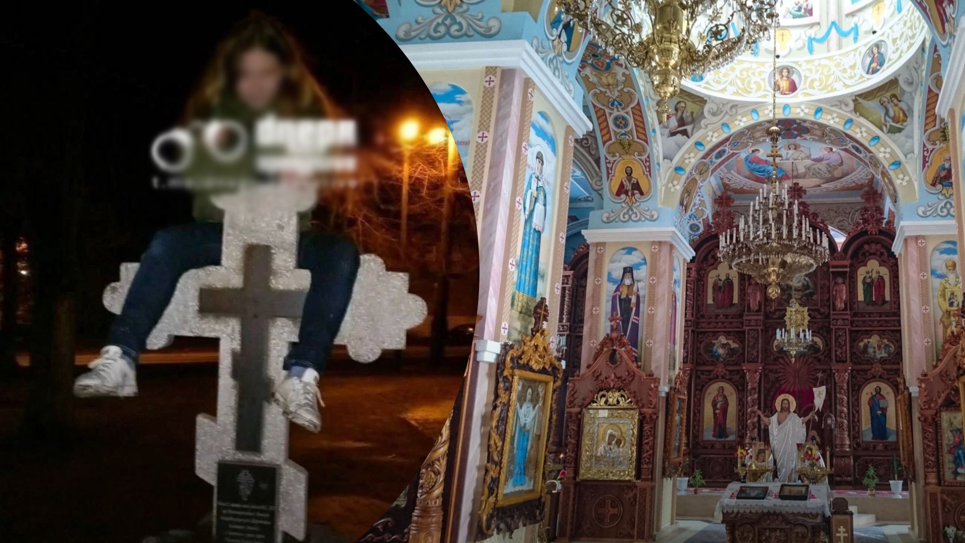У Кам'янському дівчина вилізла на хрест біля храму Казанської ікони Божої Матері 