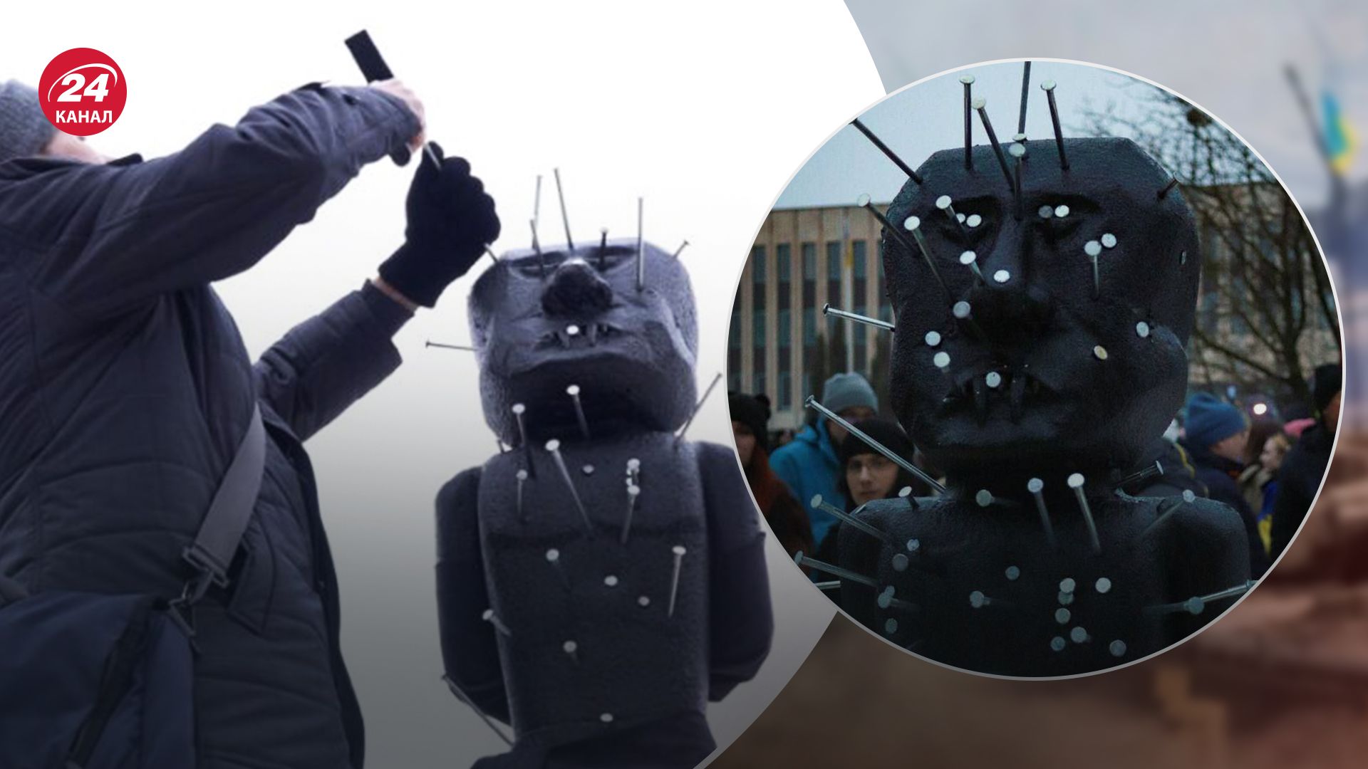 В Риге установили скульптуру Путина, в которую можно забить гвоздь В Риге установили скульптуру Путина, в которую можно забить гвоздь