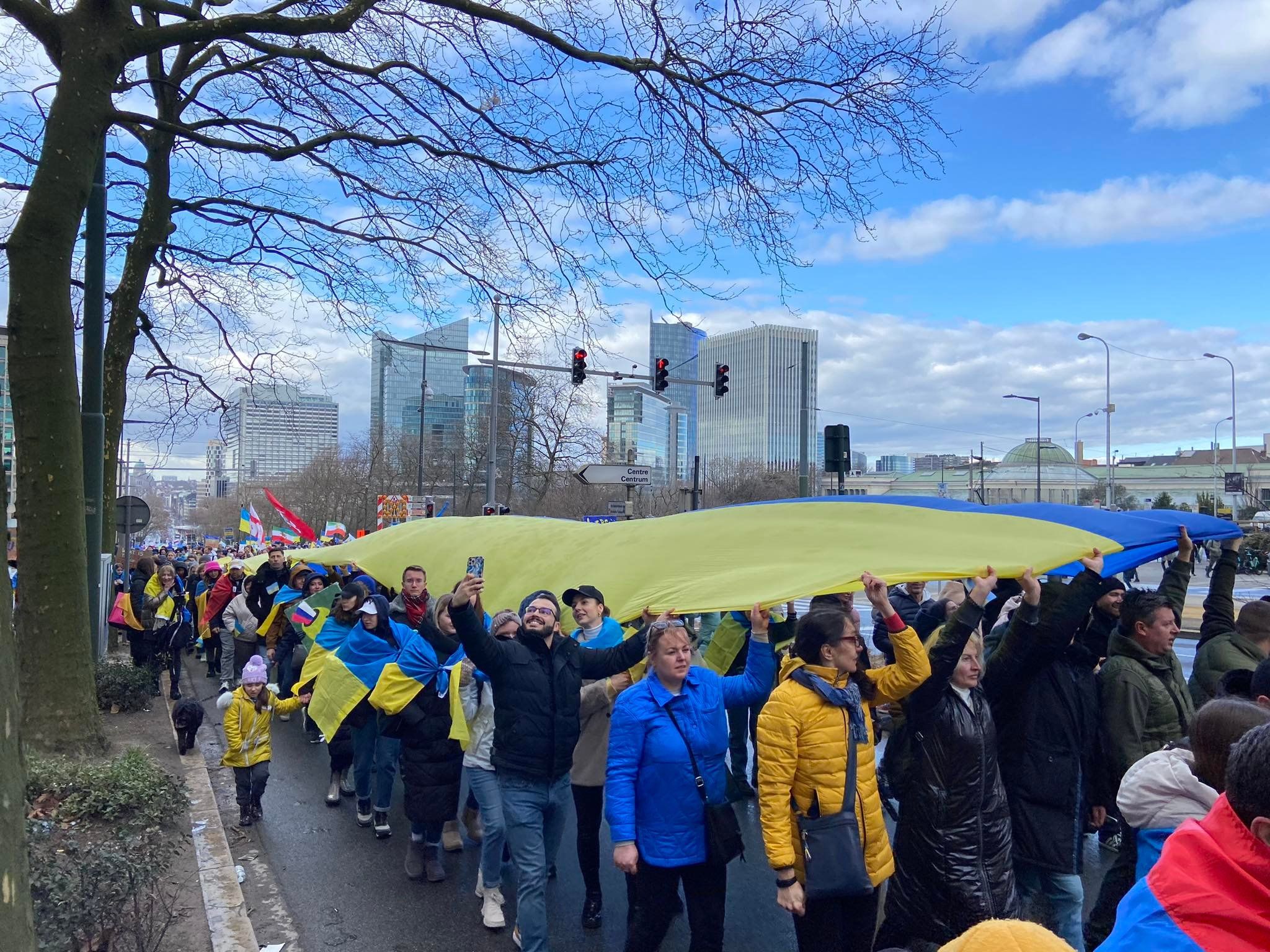 Украинцы вышли на марш в Брюсселе с призывом дать Украине оружие Украинцы вышли на марш в Брюсселе с призывом дать Украине оружие