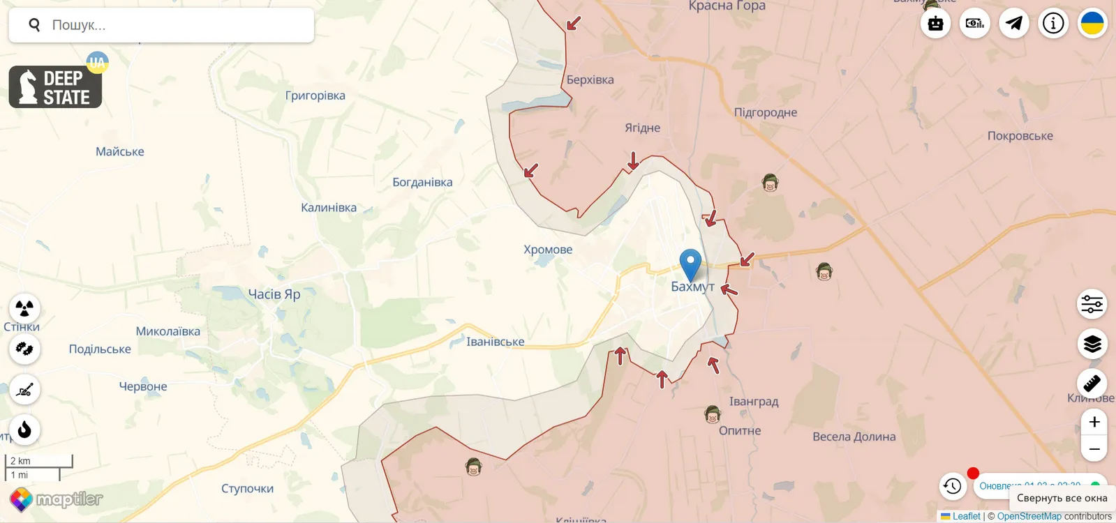 Карта від проєкту Deep State станом на 1.03.2023 Карта від проєкту Deep State станом на 1.03.2023