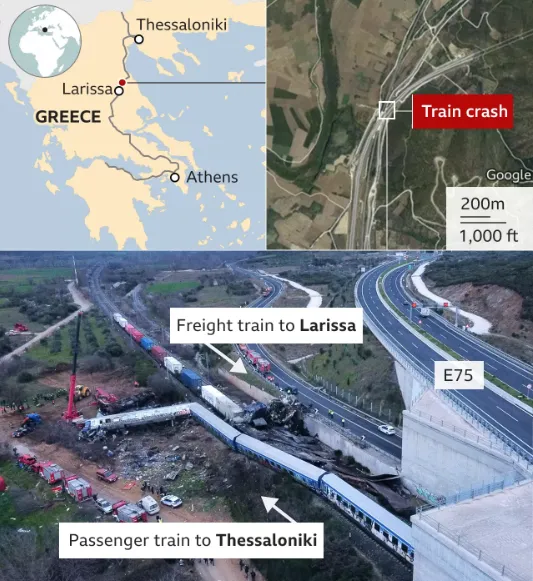 В Греции столкнулись два поезда