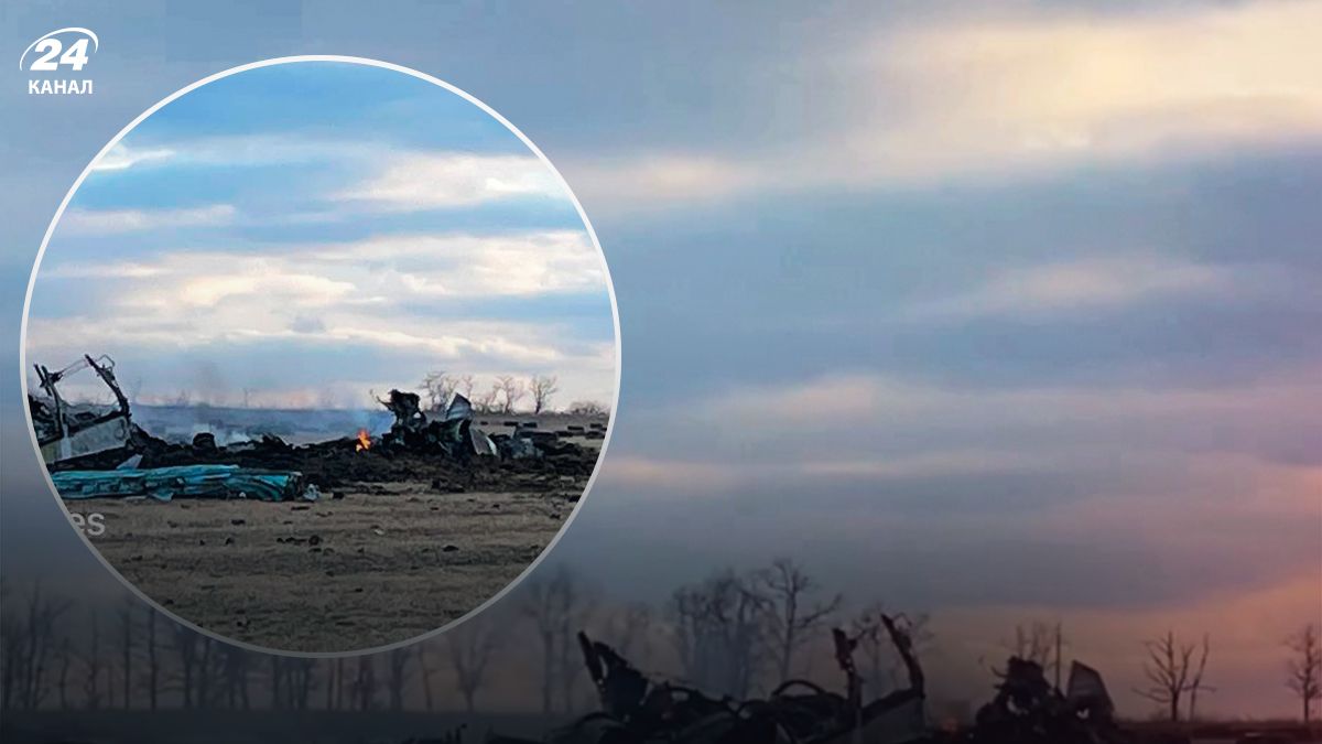 Оккупанты показали кадры с места падения истребителя возле Енакиево - 24 Канал