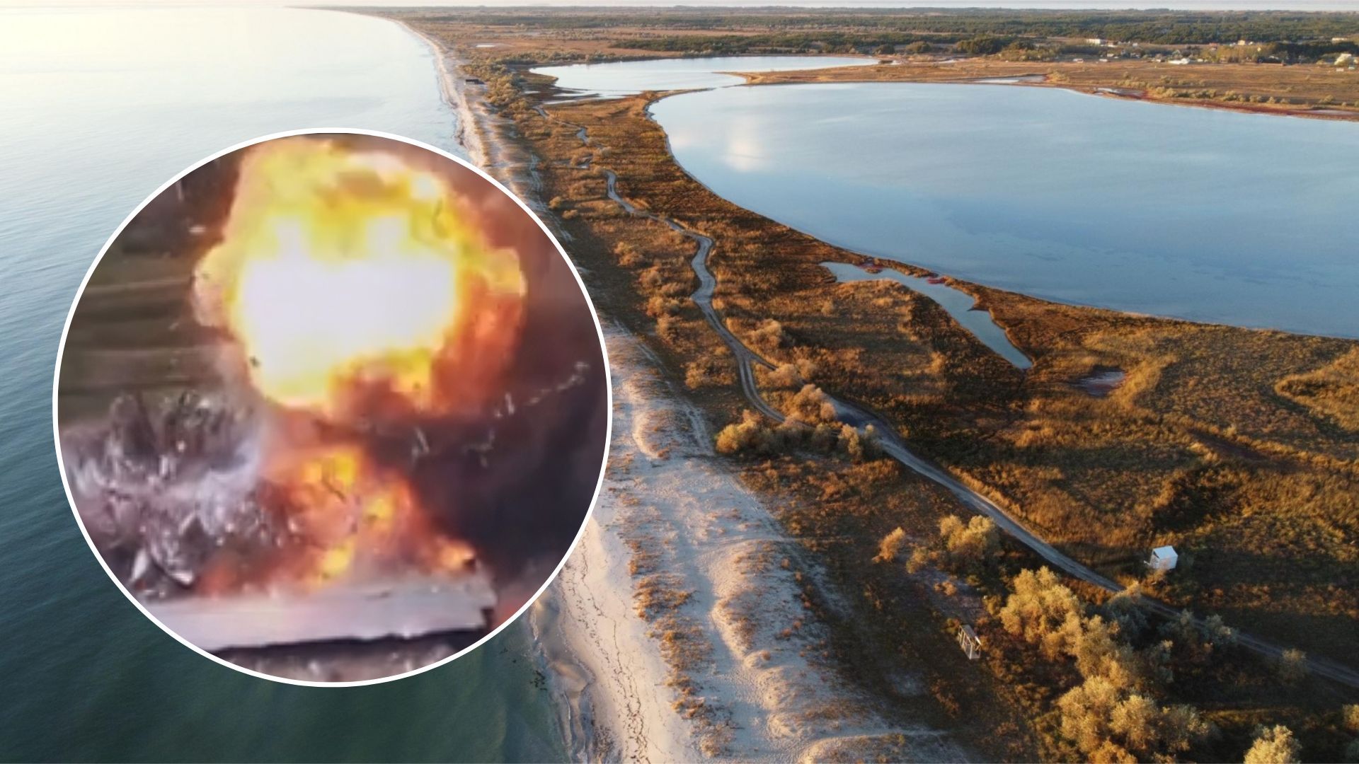 Потери россиян - ВСУ уничтожили склад боеприпасов на Кинбурнской косе - 24 Канал Потери россиян - ВСУ уничтожили склад боеприпасов на Кинбурнской косе - 24 Канал