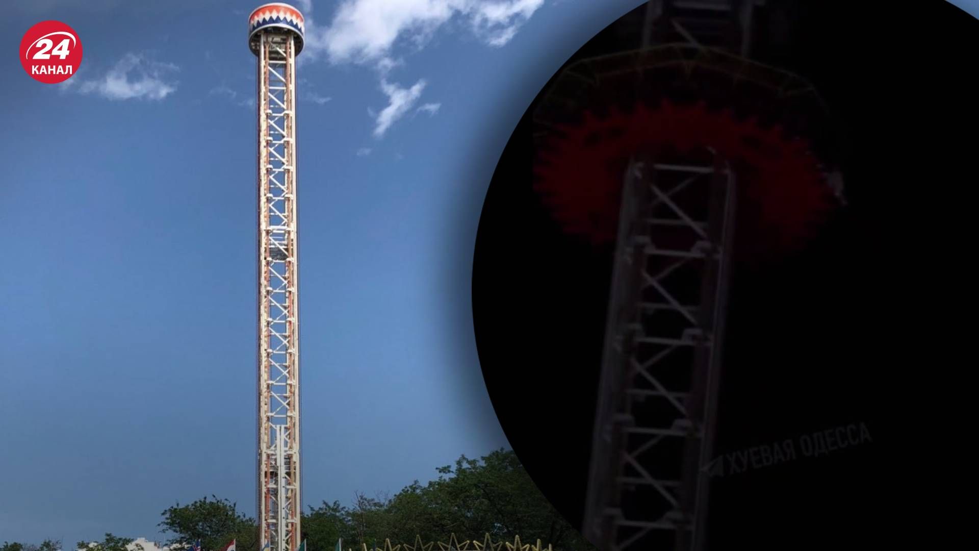 В Одессе люди застряли на аттракционе В Одессе люди застряли на аттракционе