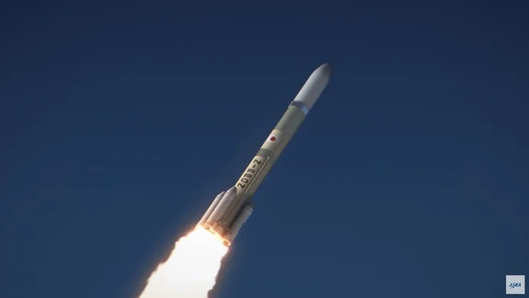 Художественное изображение ракеты H3 при запуске