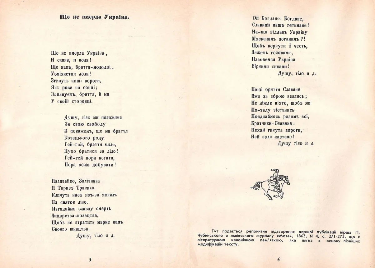 Текст Павла Чубинського у виданні 