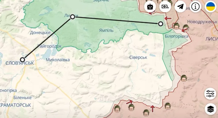 Сіверськ, оточення міста Сіверськ, оточення міста