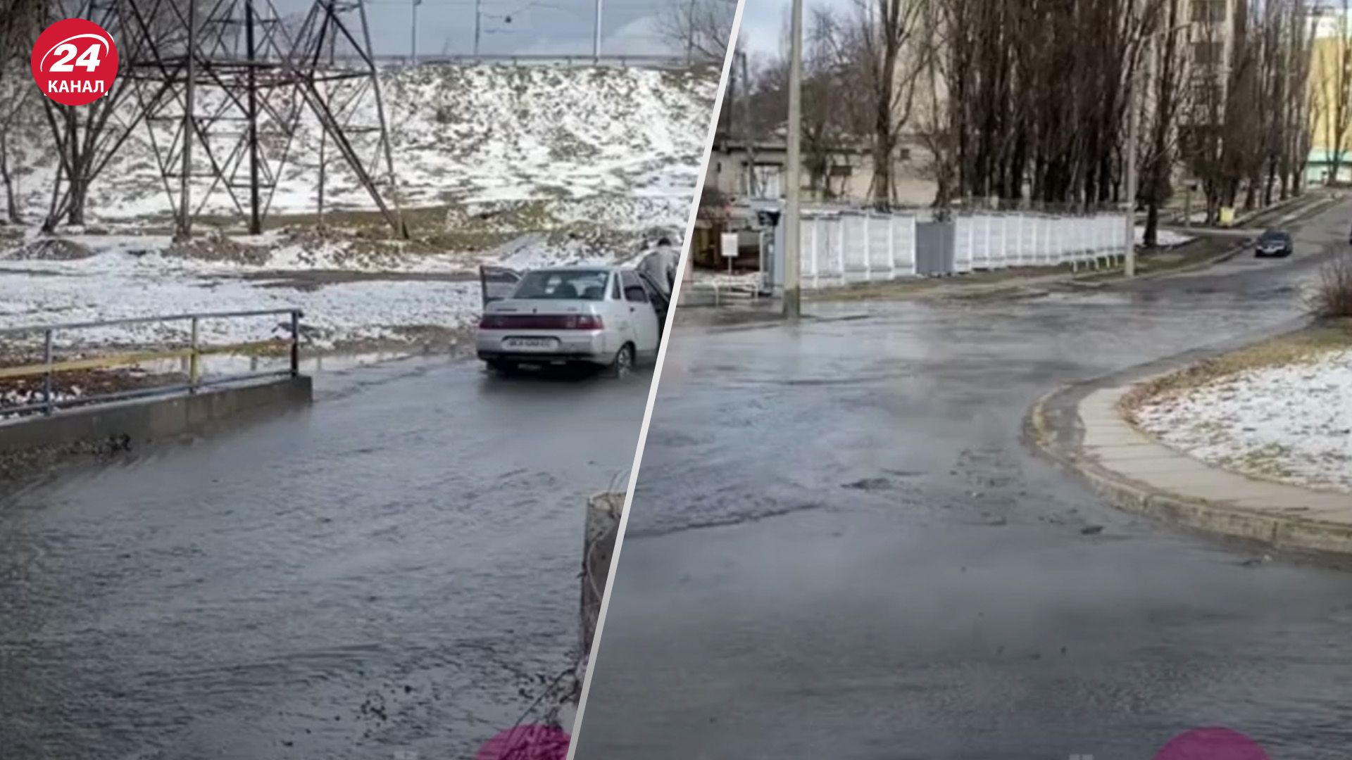 В Киеве затопило улицу Фанерную