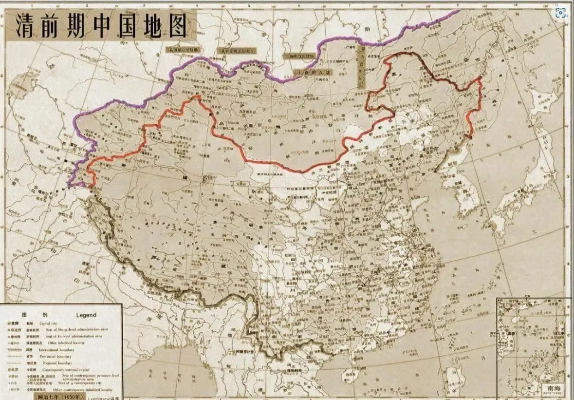 карта россии с китайскими названиями