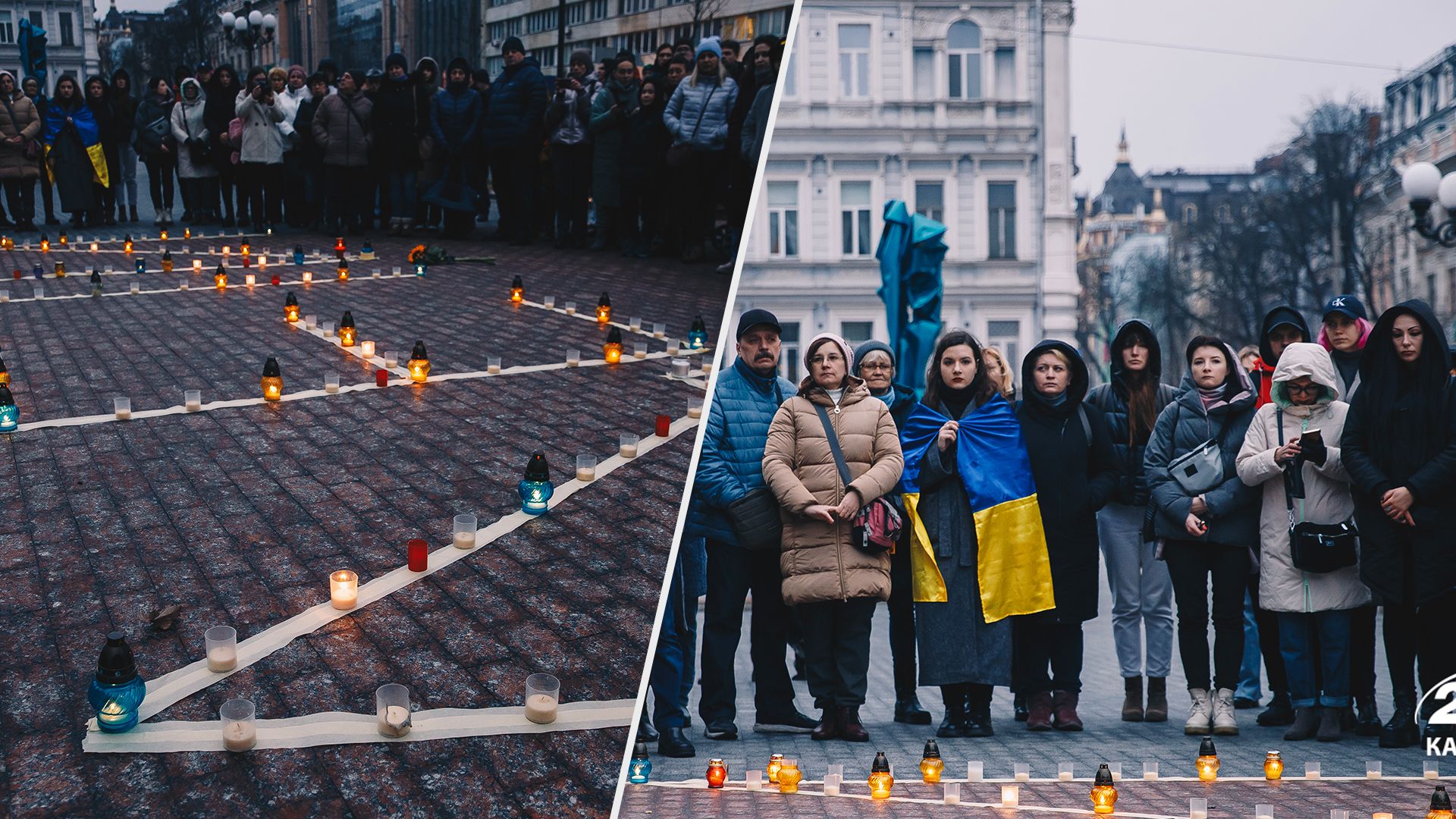 Роковини удару по Драмтеатру у Маріуполі - фото з акції вшанування пам'яті