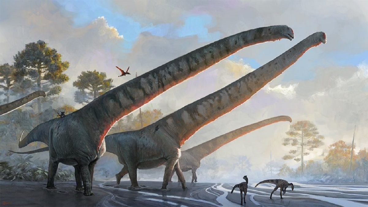 Изображение зауропода, известного как Mamenchisaurus sinocanadorum, имевшего 15-метровую шею Изображение зауропода, известного как Mamenchisaurus sinocanadorum, имевшего 15-метровую шею