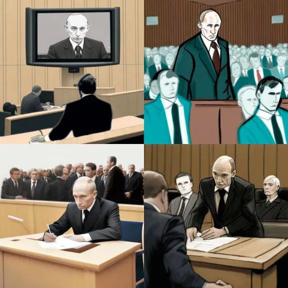 Як нейромережа Midjourney бачить Путіна у суді