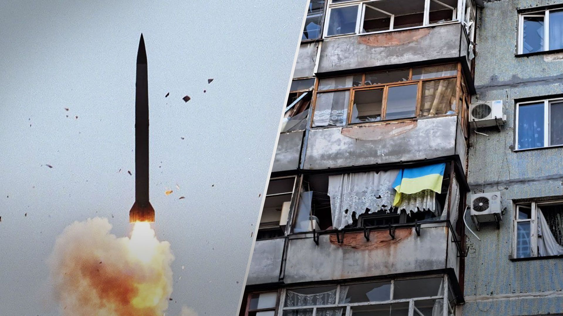 Запоріжжя обстріл - на зруйнованому будинку в Запоріжжі вцілів прапор України - 24 Канал