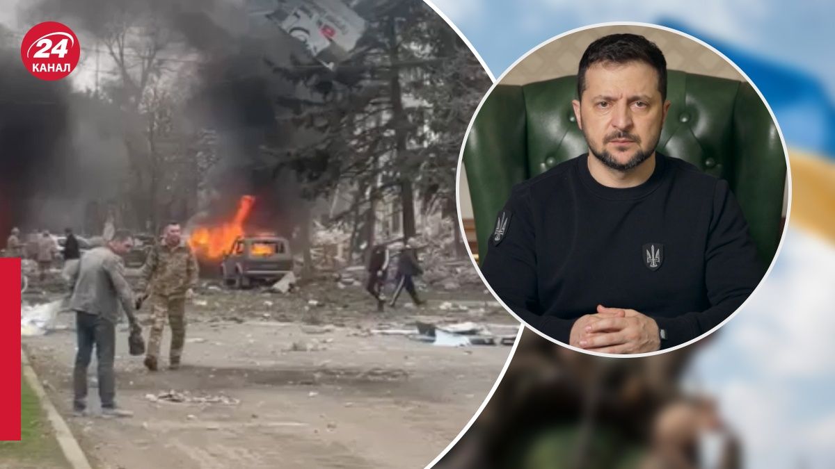 Обстрел Славянска 27 марта 2023 - Зеленский показал кадры последствий удара