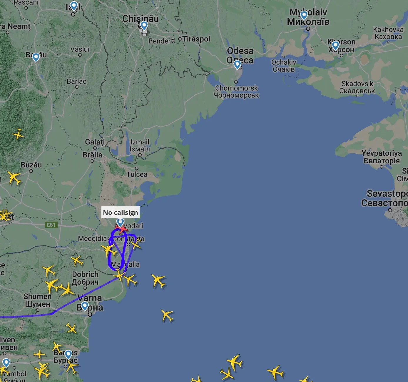 Boeing P-8A Poseidon над територією Румунії Boeing P-8A Poseidon над територією Румунії