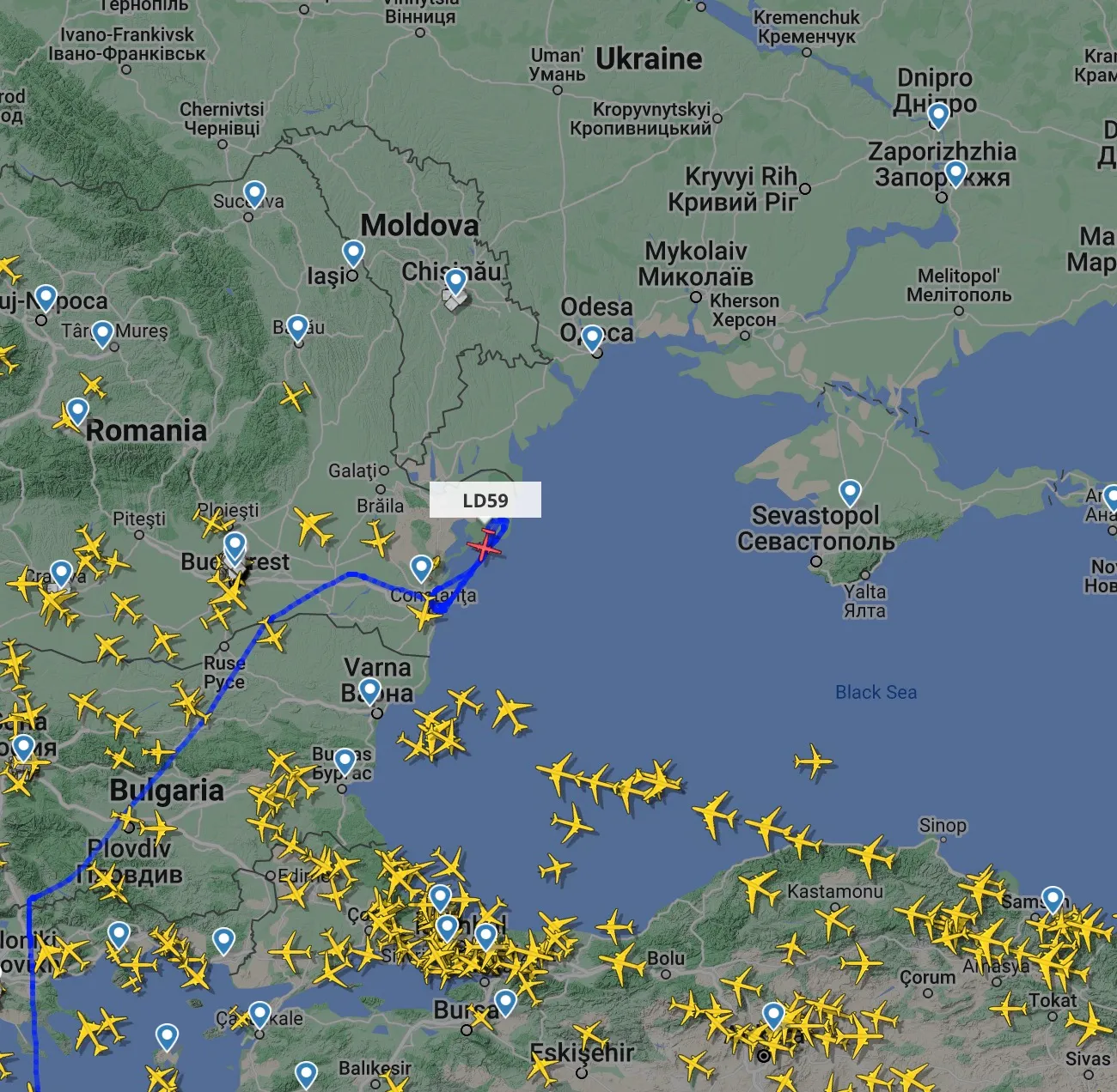 Lockheed EP-3E Aries II над акваторією Чорного моря Lockheed EP-3E Aries II над акваторією Чорного моря