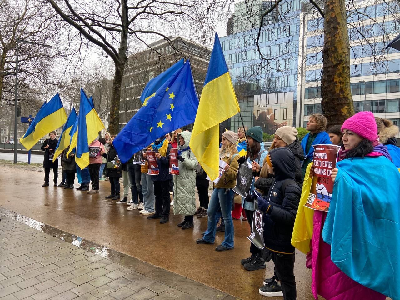 Россия председательствует в Совбезе ООН - украинцы провели акцию в Брюсселе