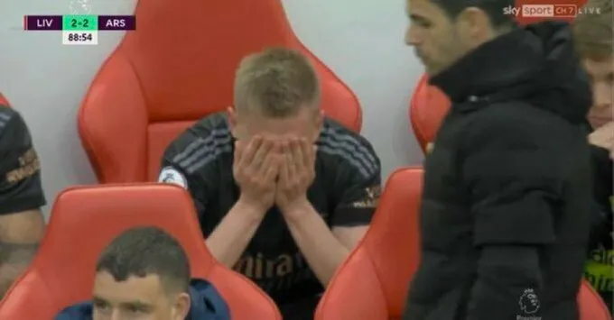 Эмоции Зинченко после пропущенного гола Арсенала