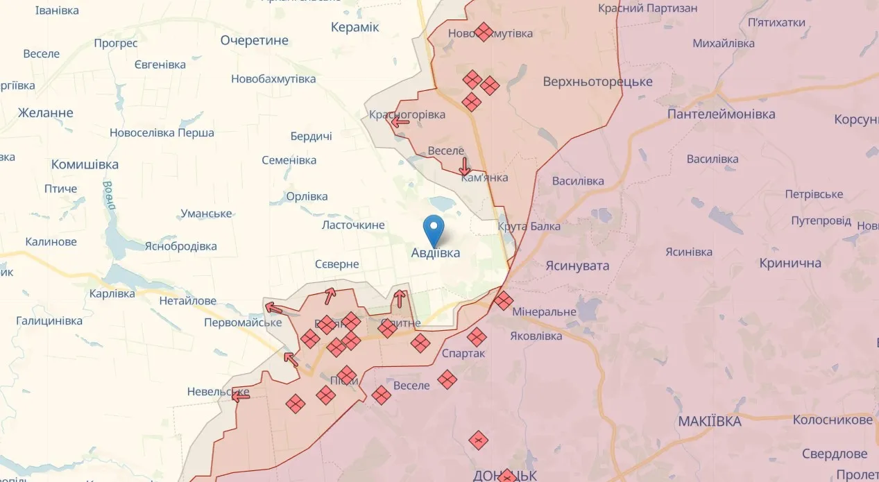 Авдеевка находится под постоянными обстрелами окупантов / Скриншот с ресурса Авдеевка находится под постоянными обстрелами окупантов / Скриншот с ресурса