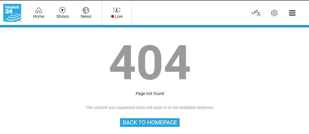 Вебсайт, на якому був скандальний сюжет France 24, уже після розголосу інциденту Вебсайт, на якому був скандальний сюжет France 24, уже після розголосу інциденту
