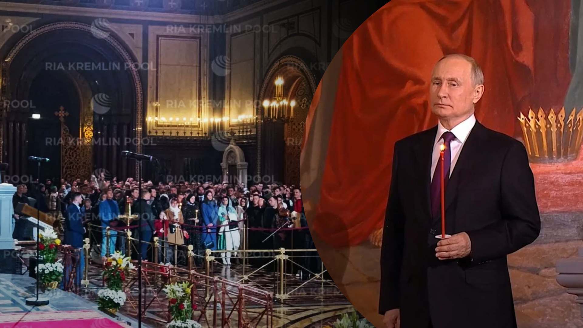 Для Путина подогнали массовку в церковь