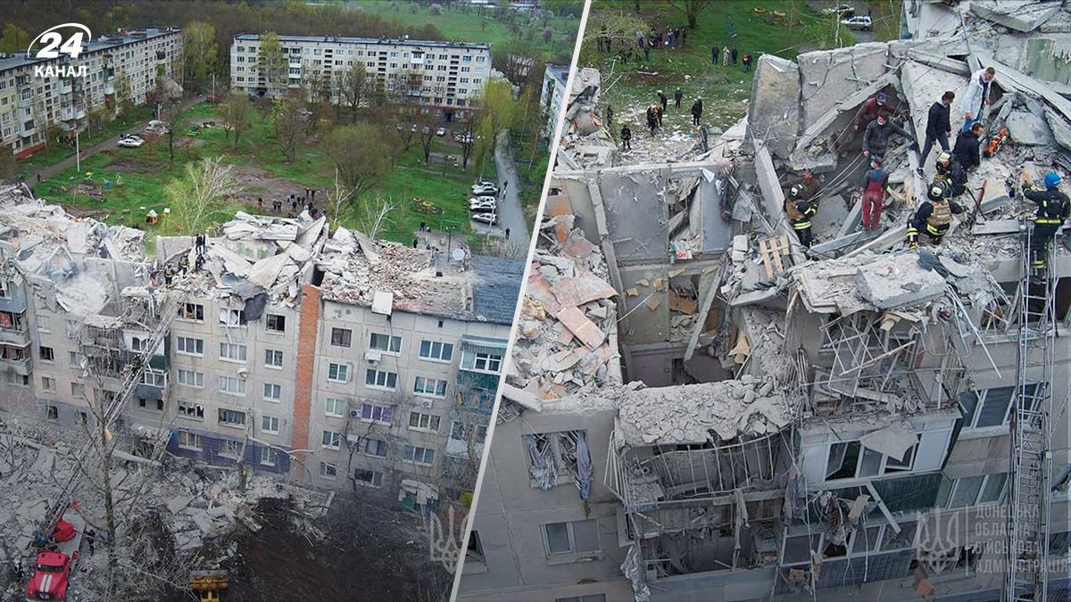 В Славянске последним из-под завалов вытащили тело отца погибшего мальчика