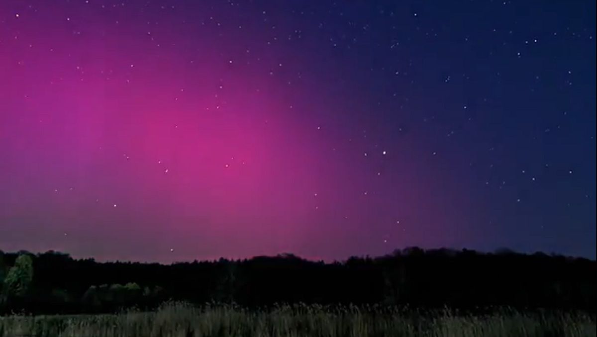 Полярное сияние над поселком Ивано-Франковское Полярное сияние над поселком Ивано-Франковское