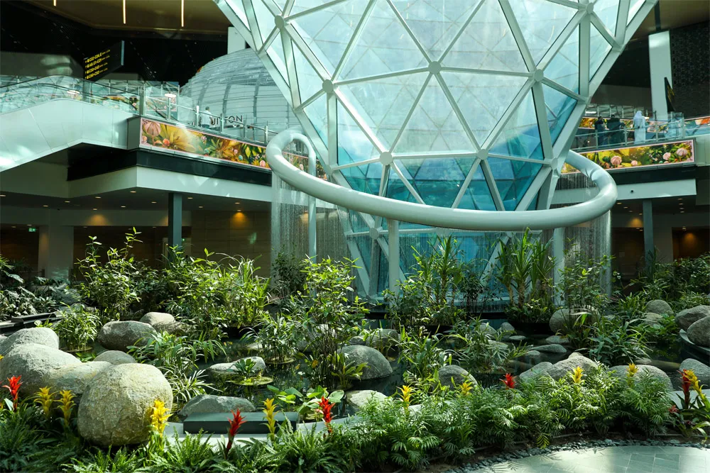 Как выглядит тропический сад в аэропорту