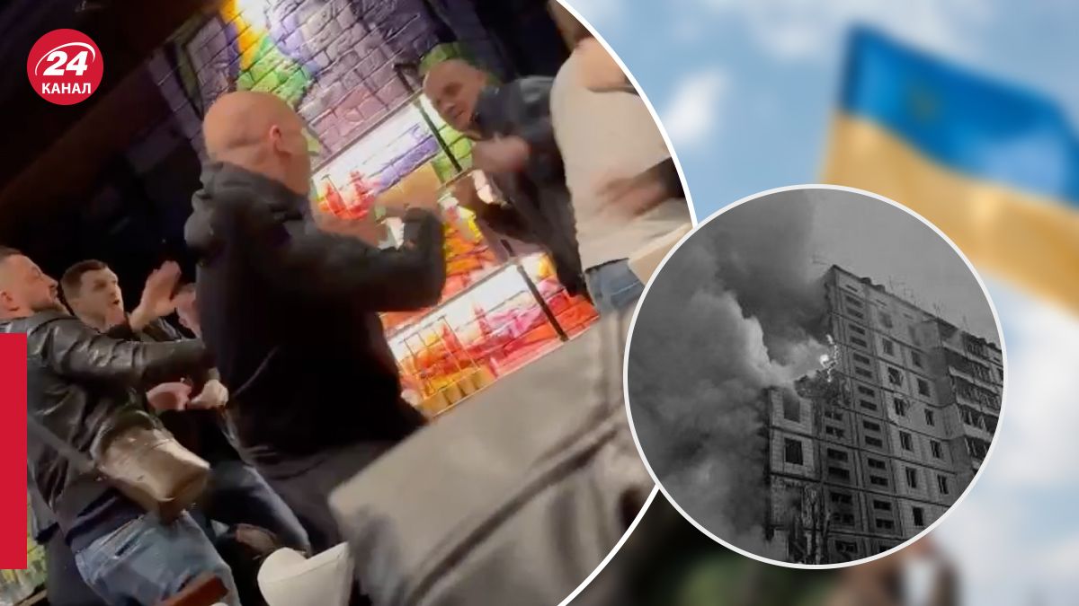Драка в черкасском кафе после удара по дому в Умани Драка в черкасском кафе после удара по дому в Умани