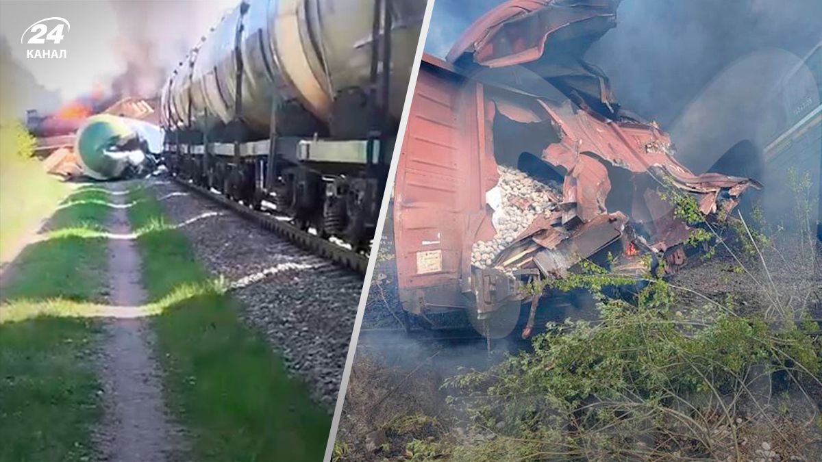 В Брянской области поезд сошел с рельсов с нефтепродуктами - 24 Канал В Брянской области поезд сошел с рельсов с нефтепродуктами - 24 Канал