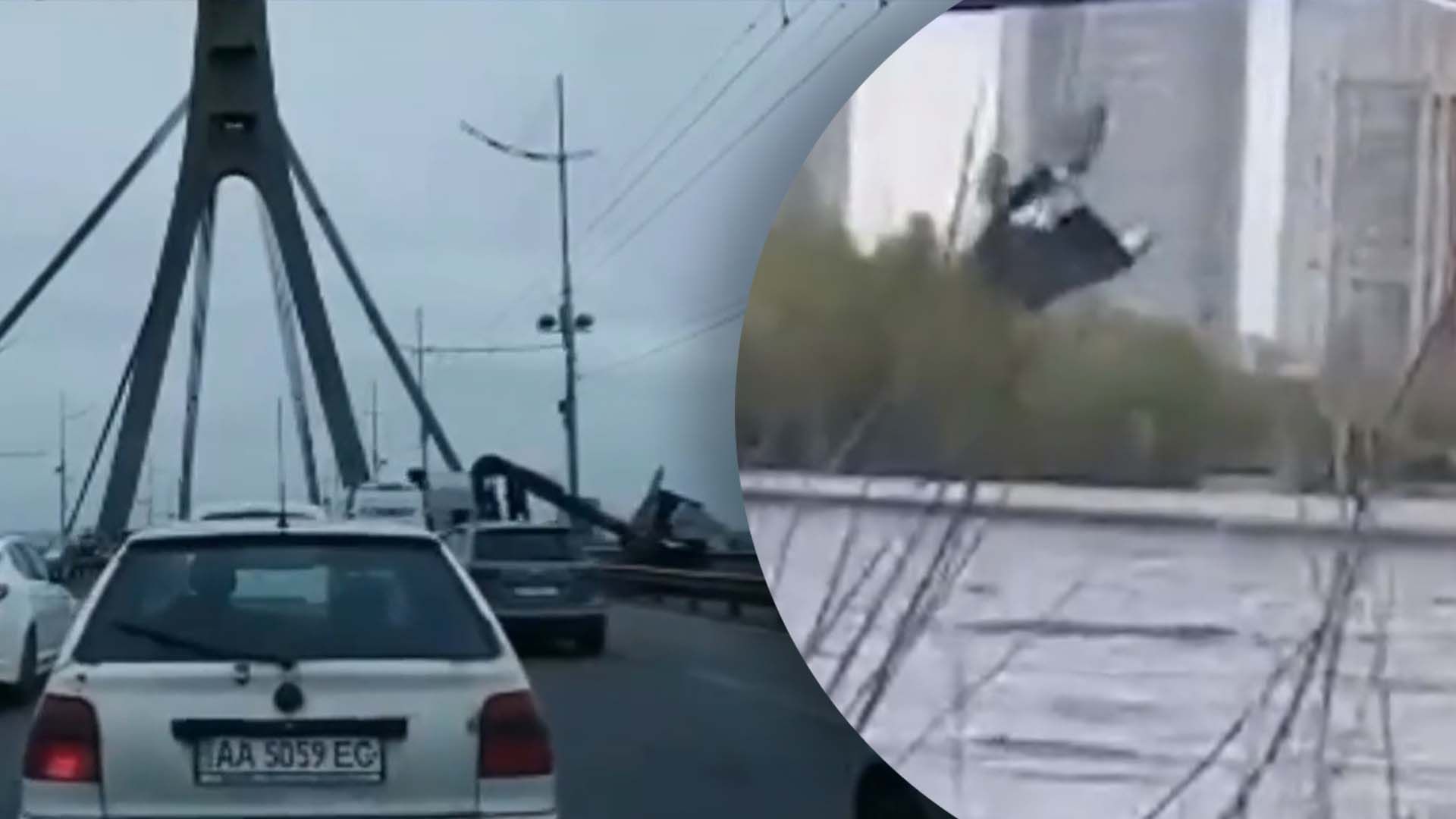 В Киеве гараж упал в Днепр В Киеве гараж упал в Днепр