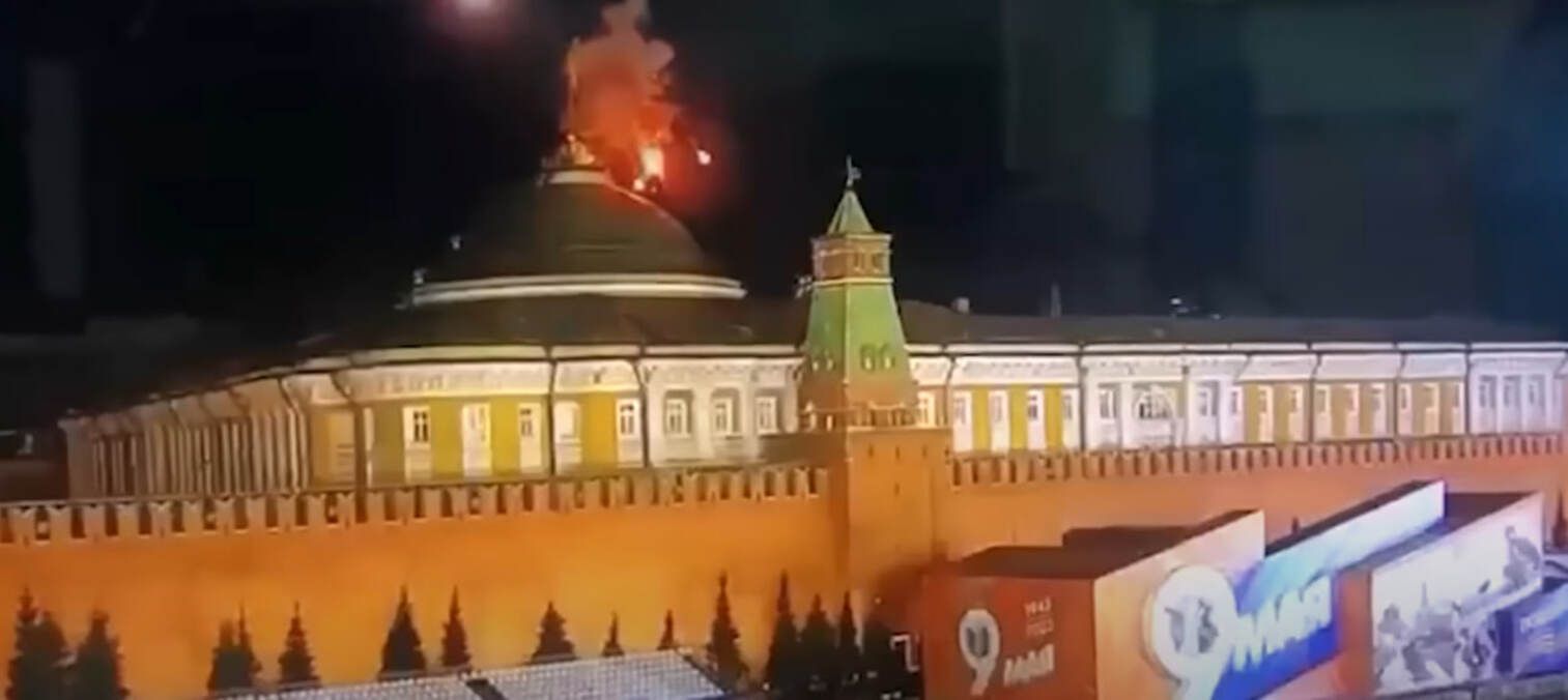 Атака дронов по Кремлю – российское телевидение не показало кадров в эфире Атака дронов по Кремлю – российское телевидение не показало кадров в эфире