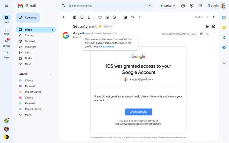 Google додасть сині галочки в Gmail